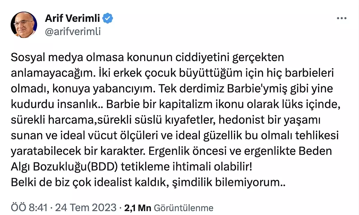 Arif Verimli Barbie Paylaşımı