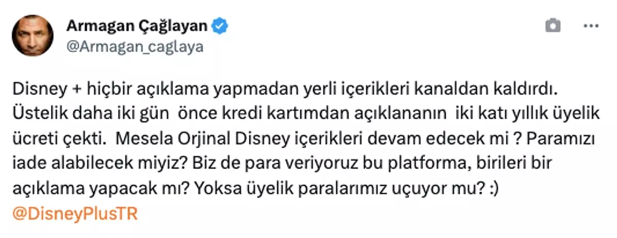 Armağan Çağlayan Disney Plus Yorumu