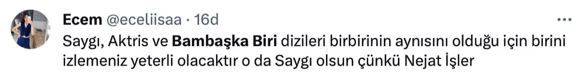 Bambaşka Biri Dizi Yorumları